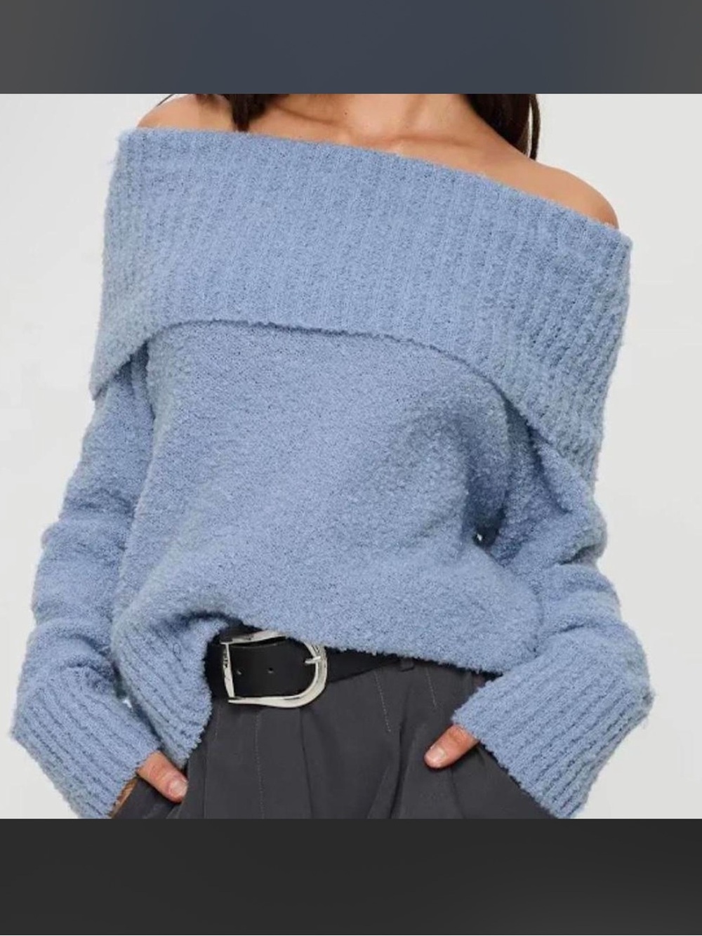 Princess Polly Off-Shoulder Cozy Pullover Sweater